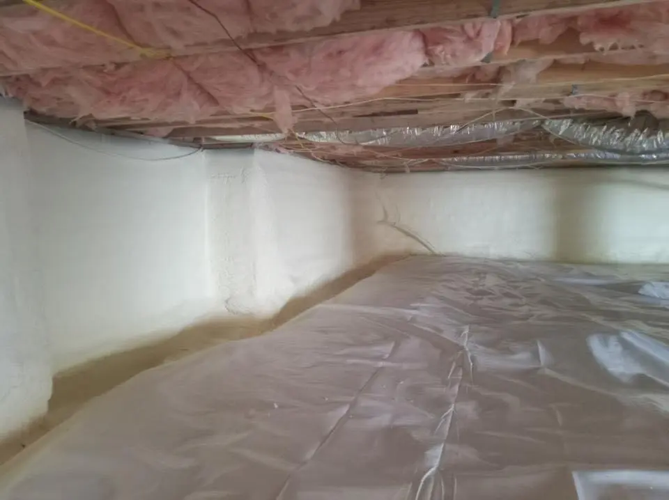 Crawl space encapsulation with closed-cell spray foam for Attic Insulation in Raytown